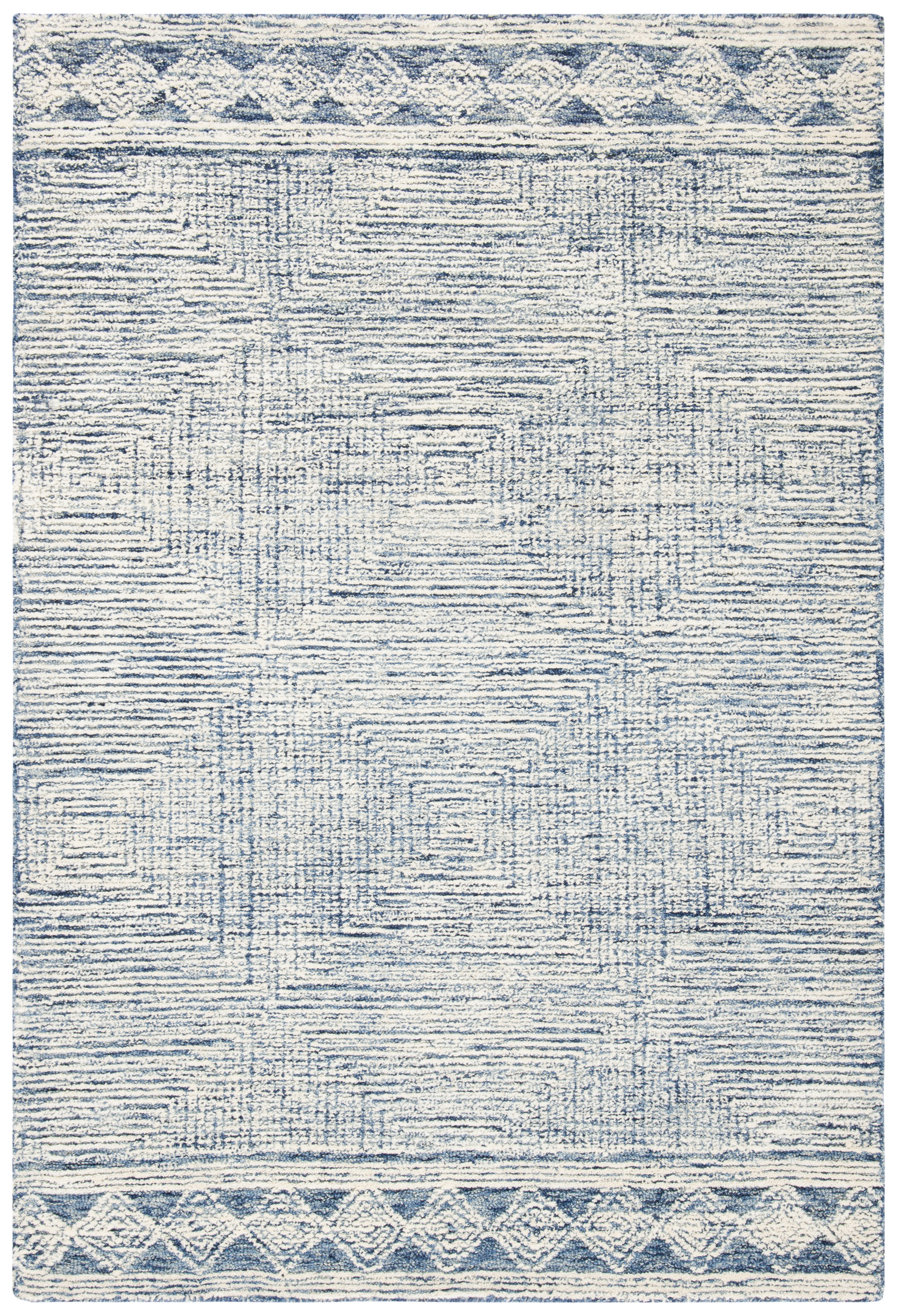 Safavieh Hand Tufted Abstract Collection Ivory / Navy Area Rugs – ABT349N