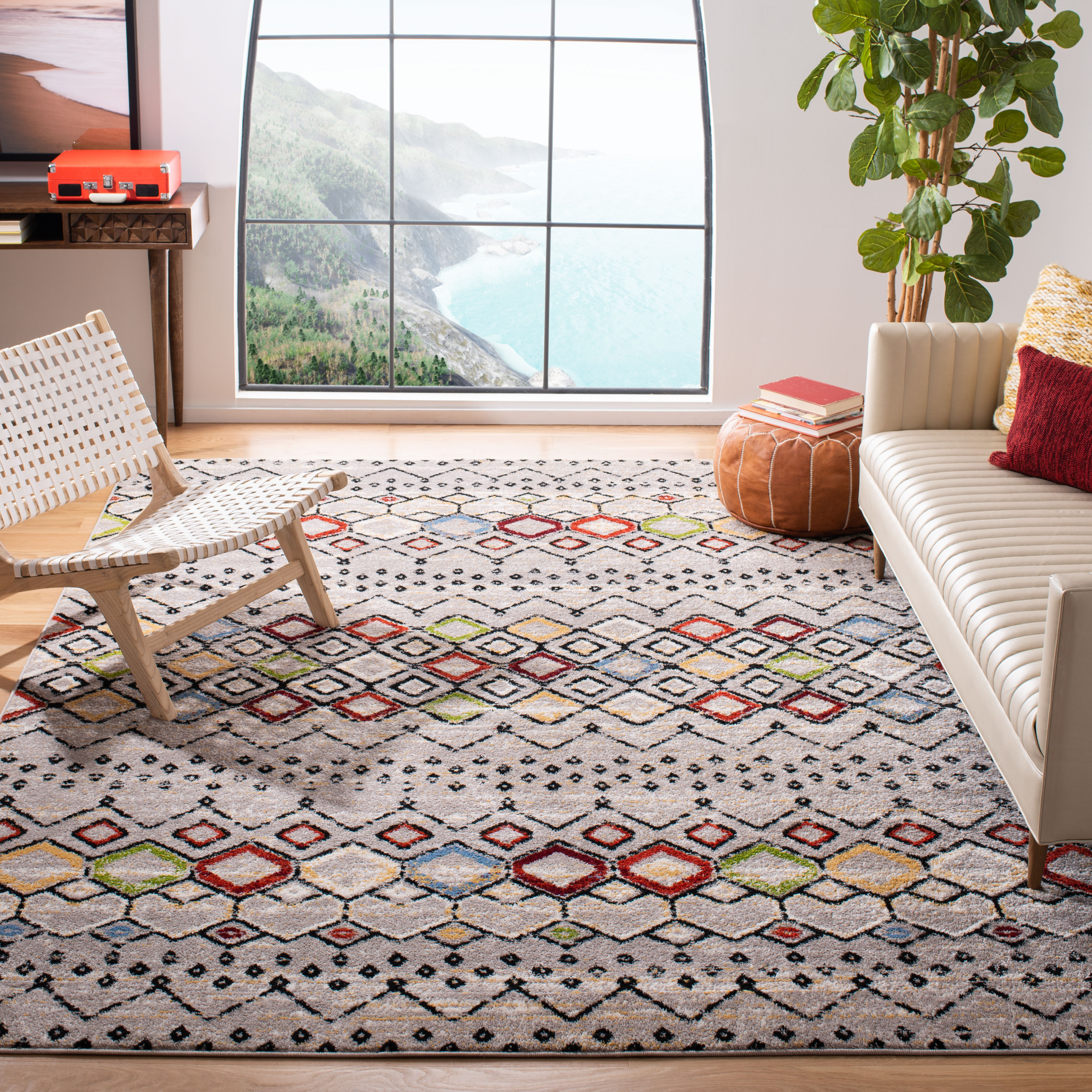 Safavieh Power Loomed Amsterdam Light Grey / Brown Area Rugs - AMS108G - Picture 33 of 38