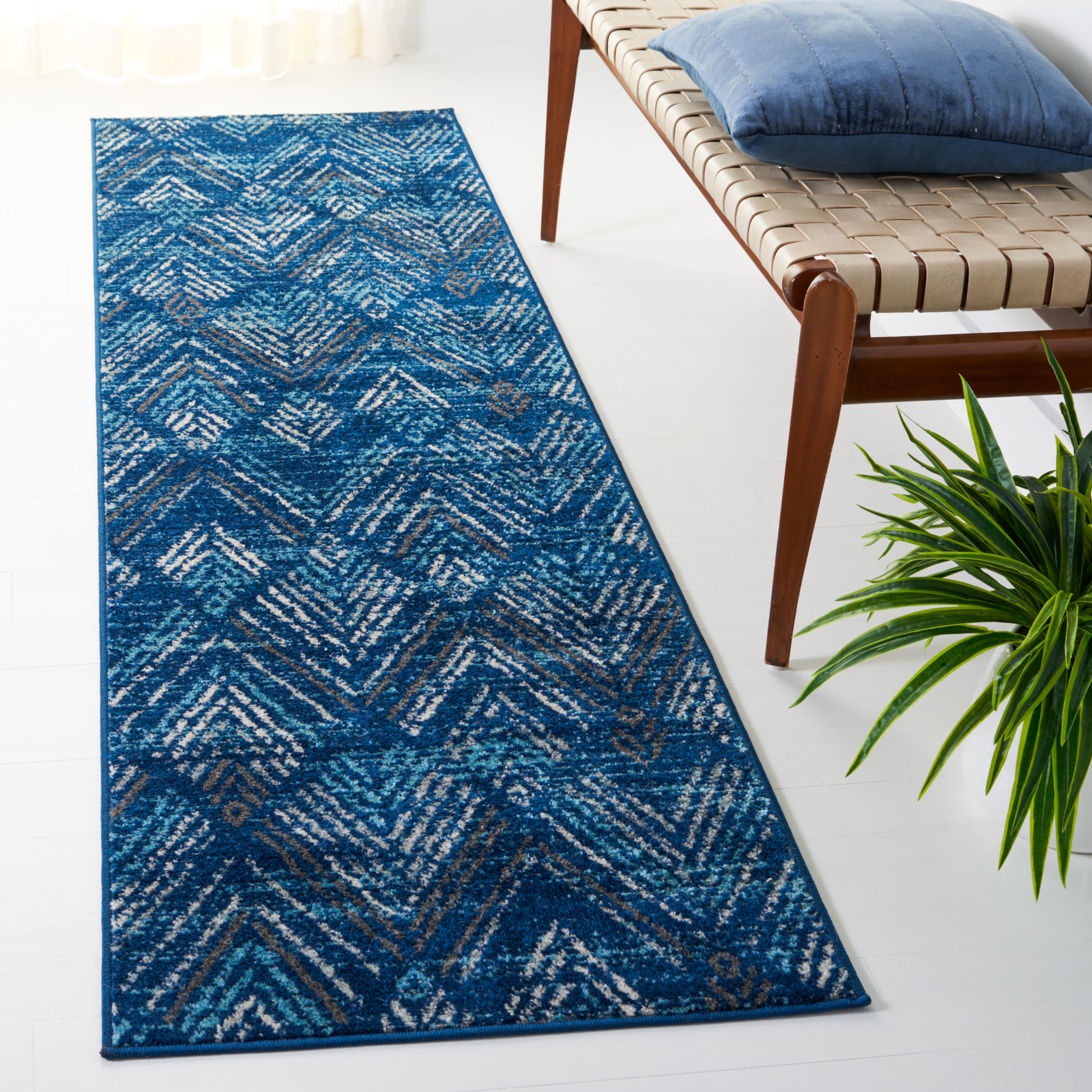 Safavieh Power Loomed Amsterdam Navy / Aqua Area Rugs – AMS110N