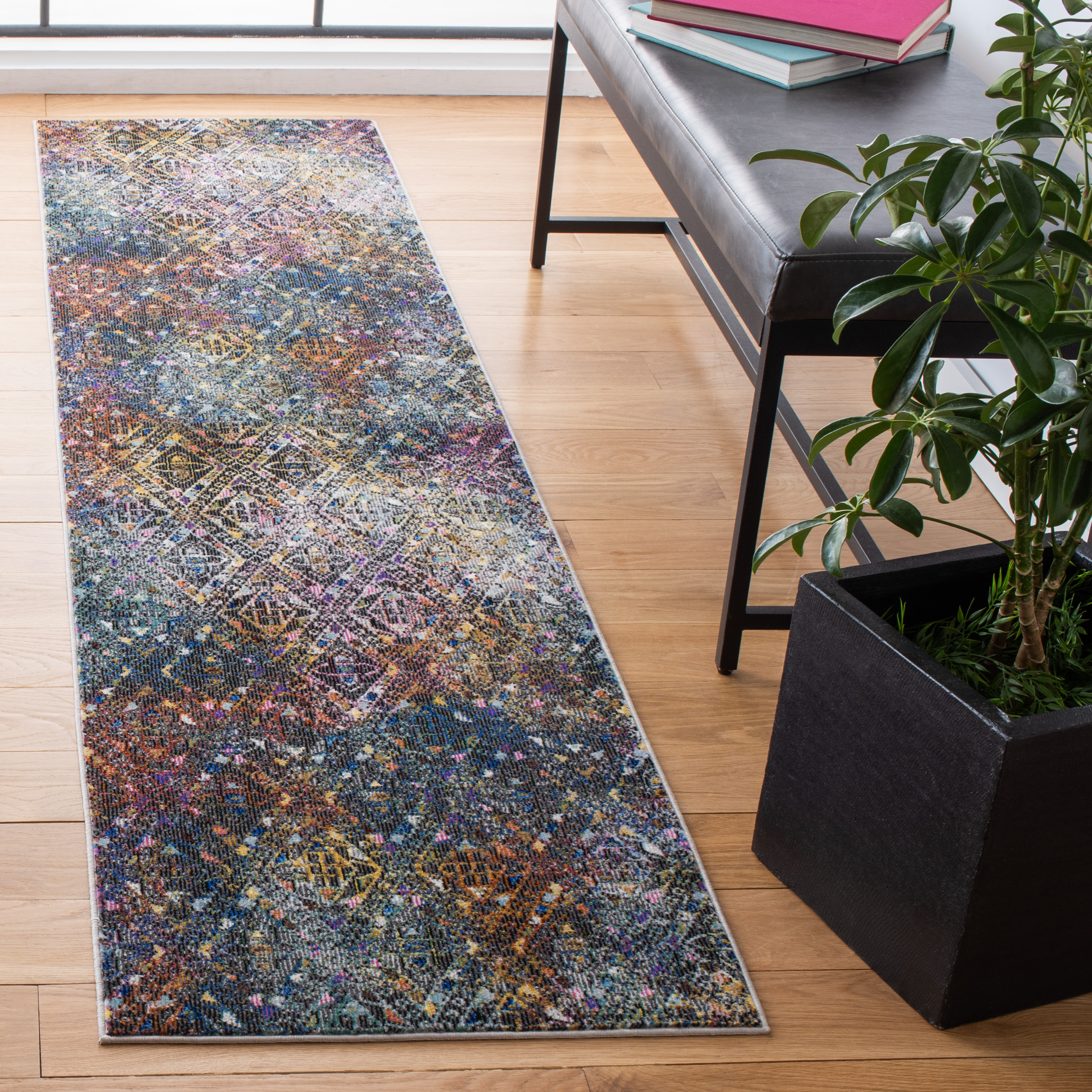 Safavieh Power Loomed Aria Collection Blue / Ivory Area Rugs – ARA203M