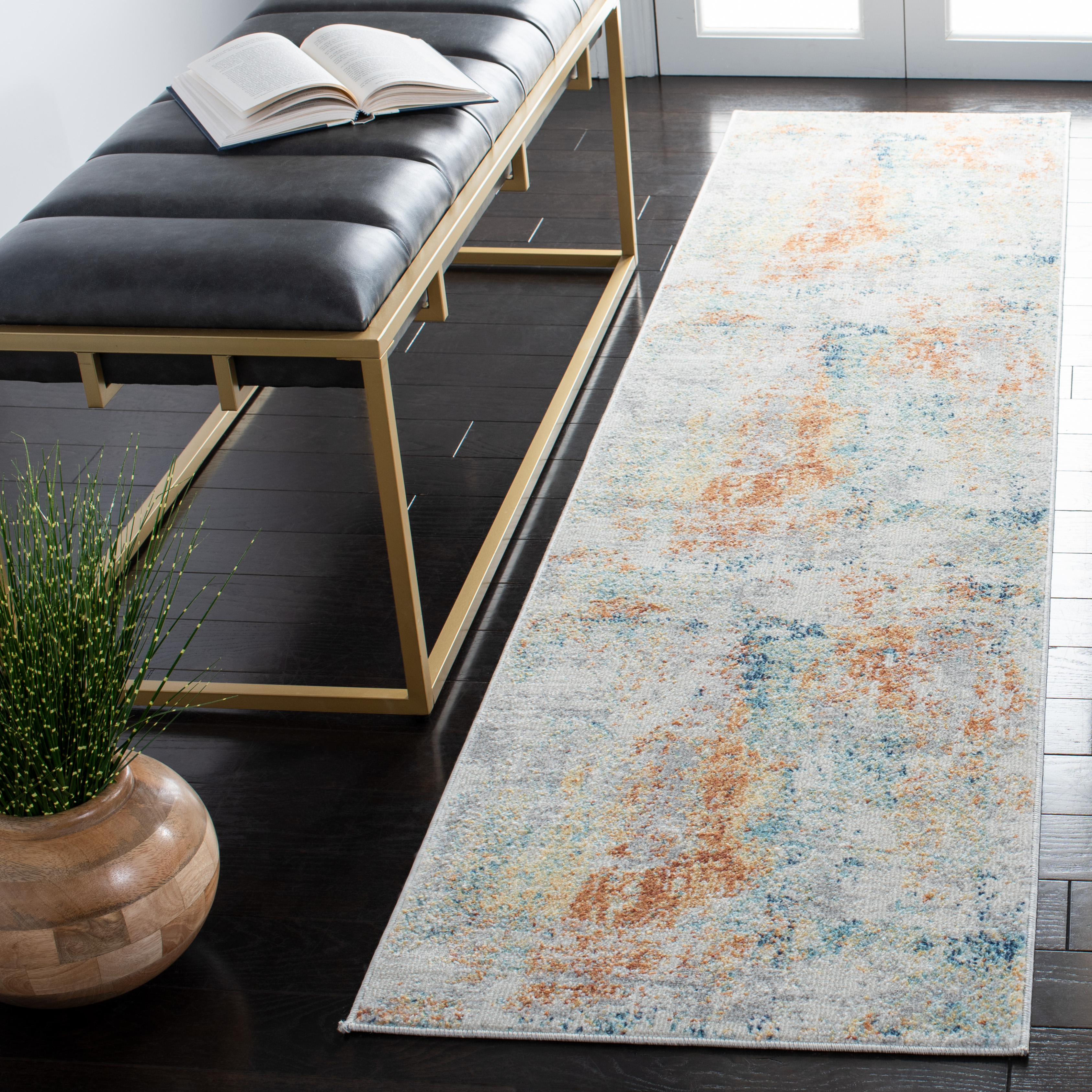 Safavieh Power Loomed Aria Collection Ivory / Rust Area Rugs – ARA581P