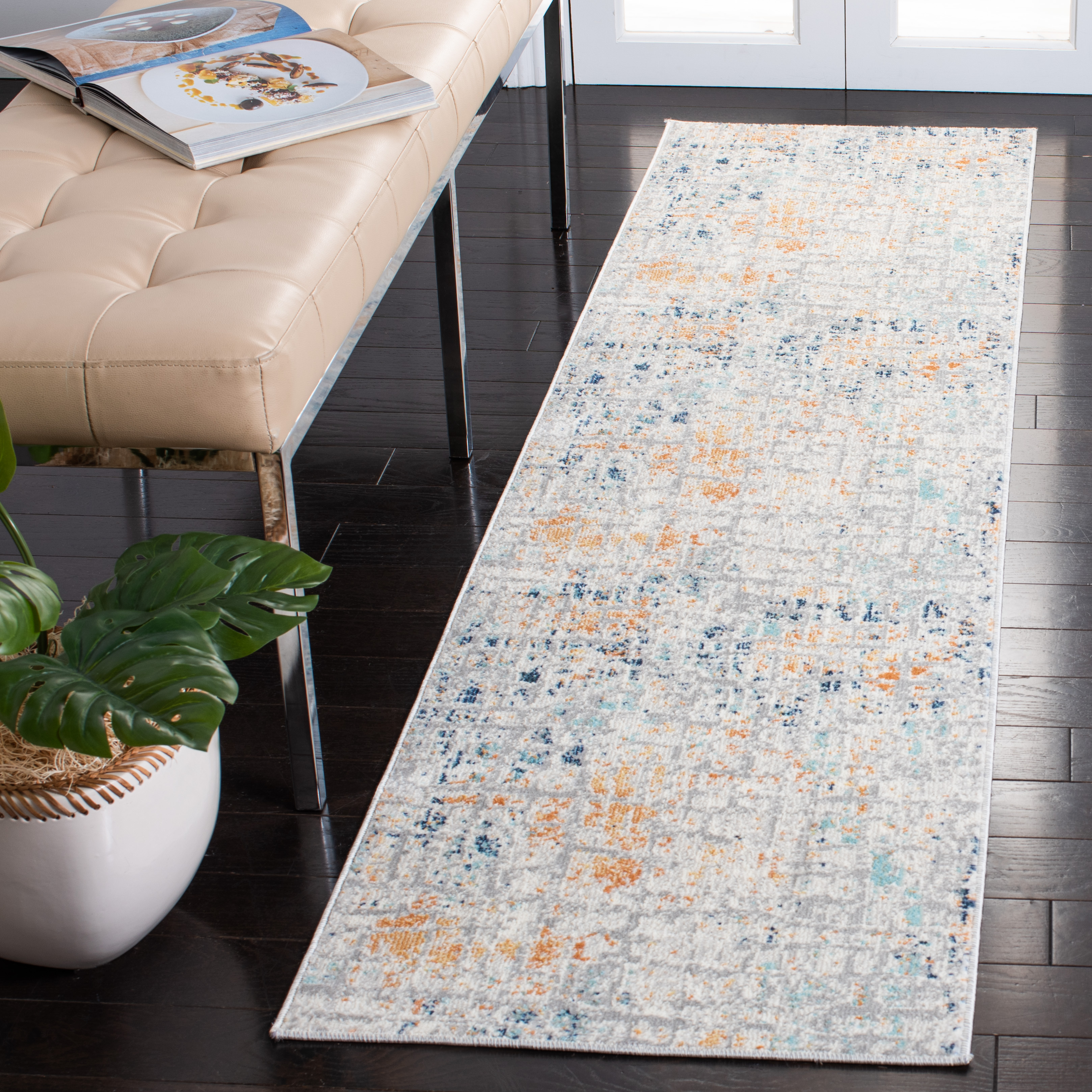 Safavieh Power Loomed Aria Collection Rust / Blue Area Rugs – ARA587P