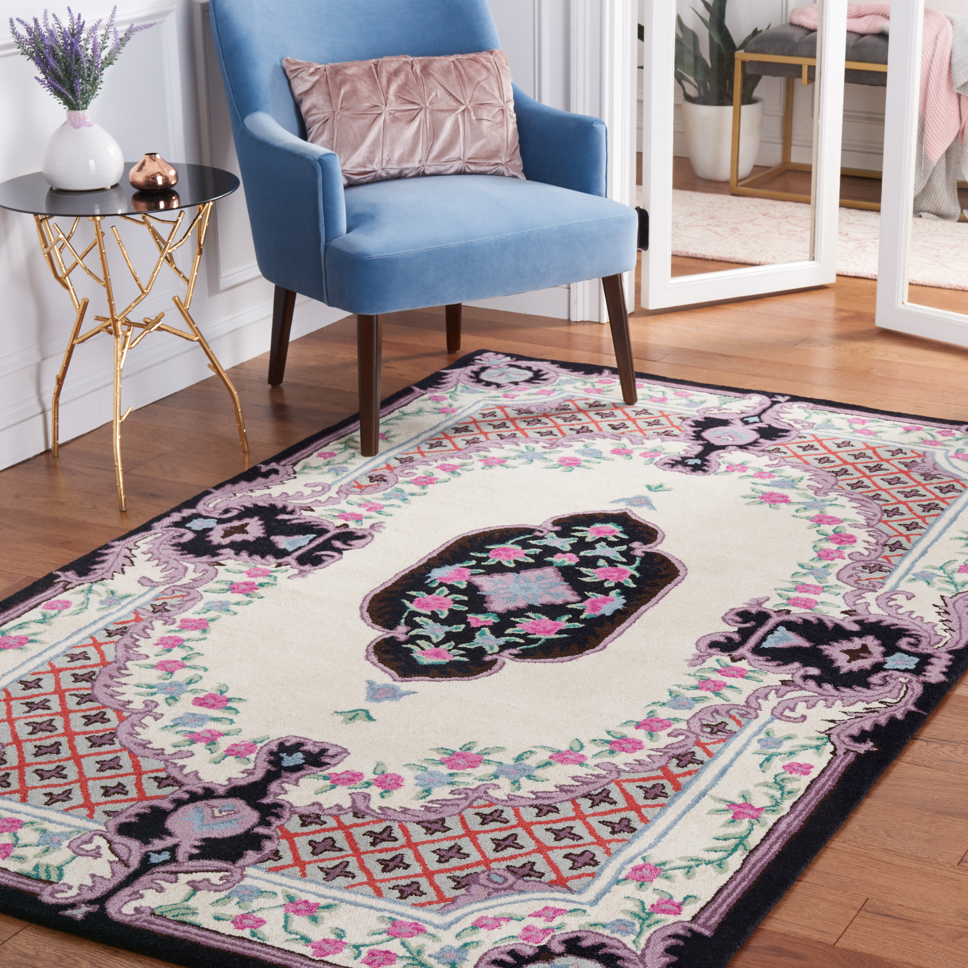 Safavieh Hand Tufted Bellagio Collection Ivory / Black Area Rugs