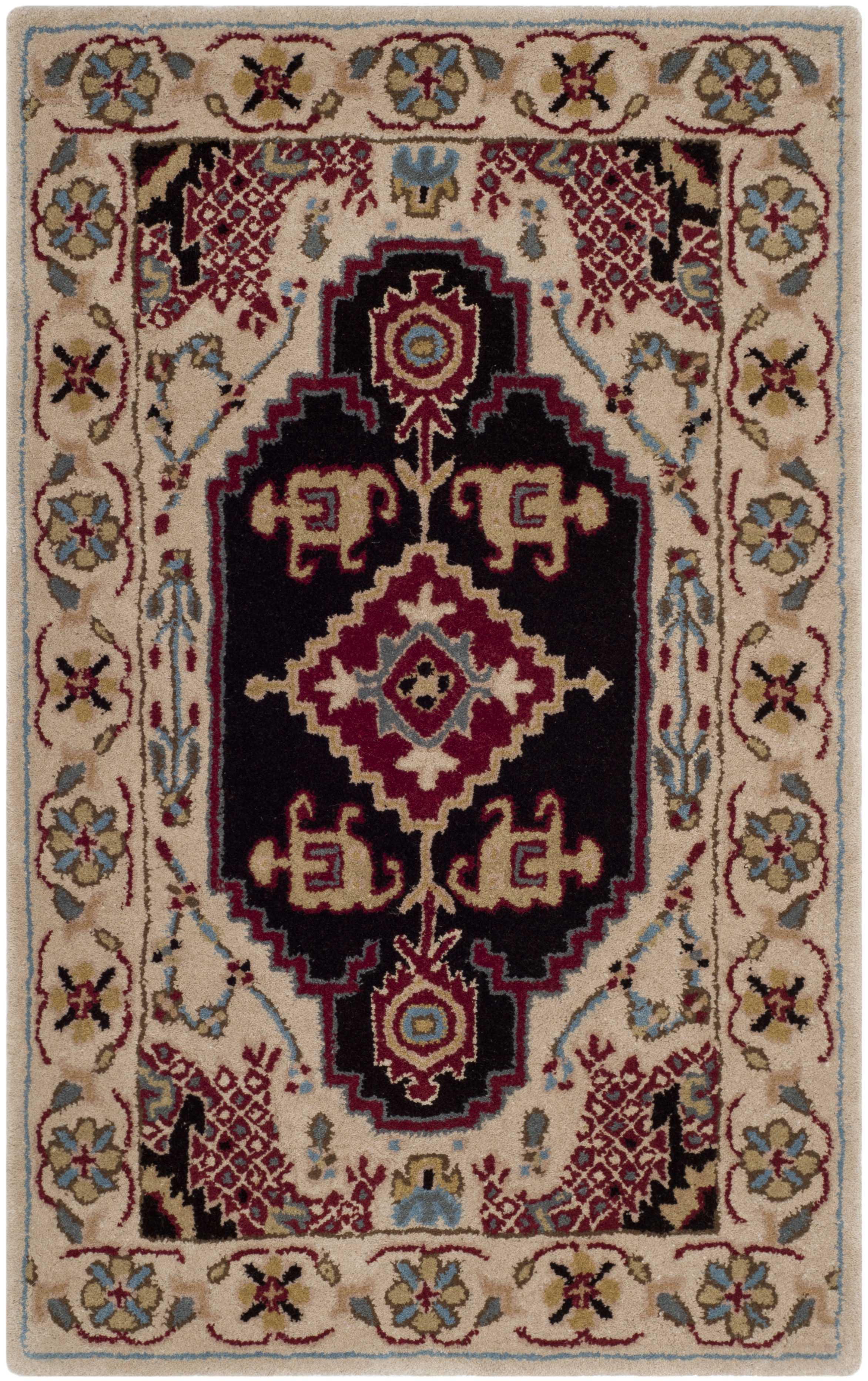 Safavieh Hand Tufted Bellagio Collection Beige / Black Area Rugs – BLG549A
