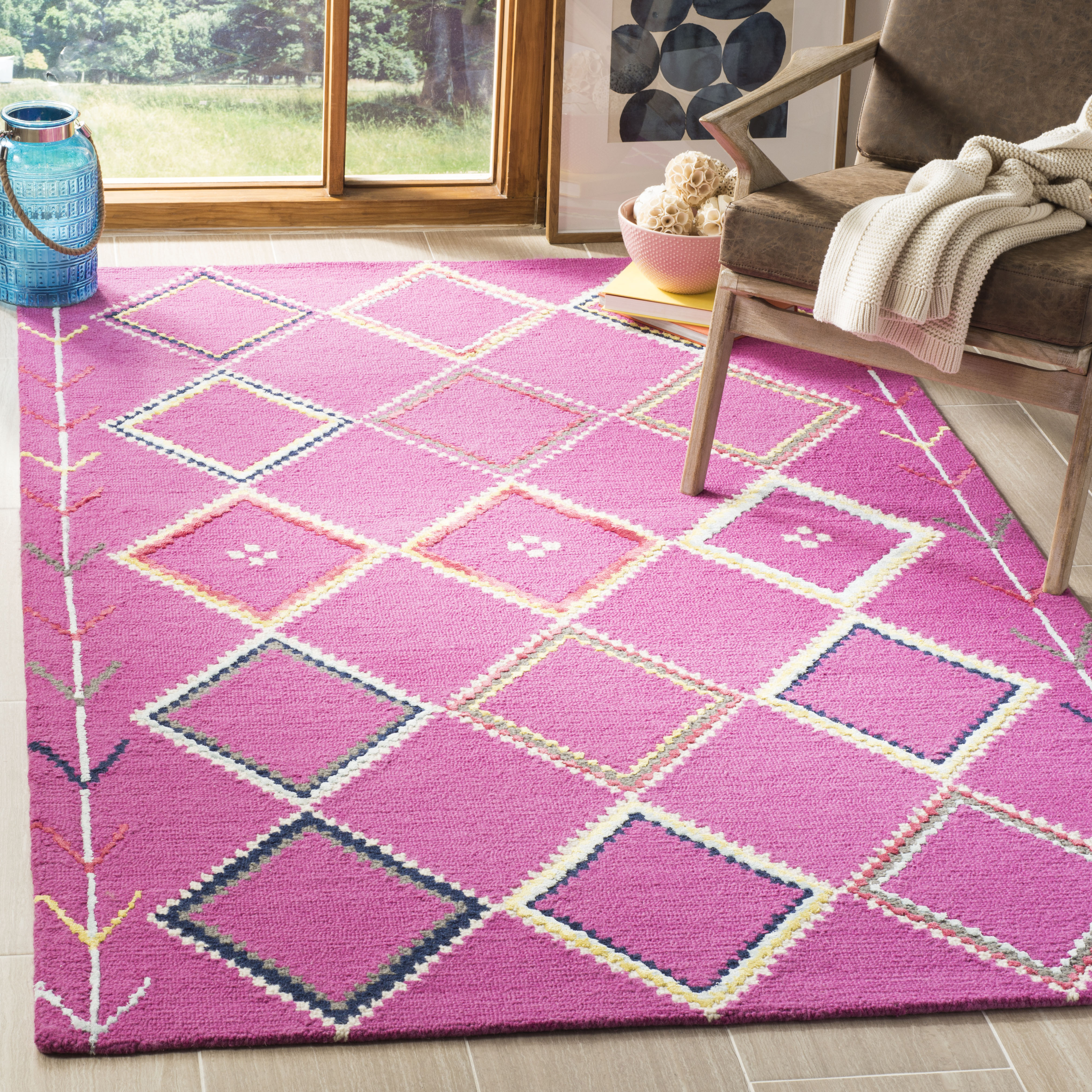 Safavieh Hand Tufted Bellagio Collection Fuchsia / Multi Area Rugs ...