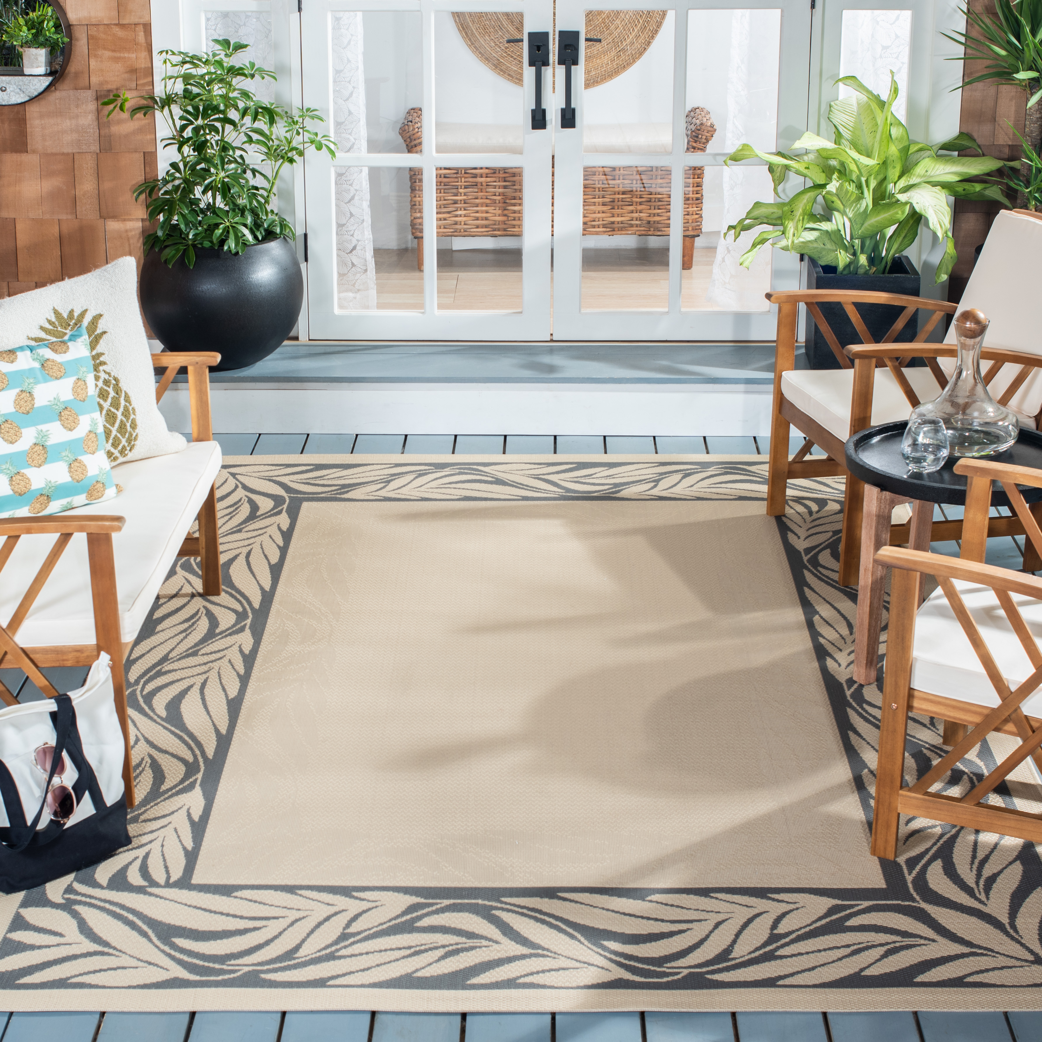 Safavieh Indoor / Outdoor Sand / Grey Area Rugs - CY1551-3301 - Picture 6 of 10