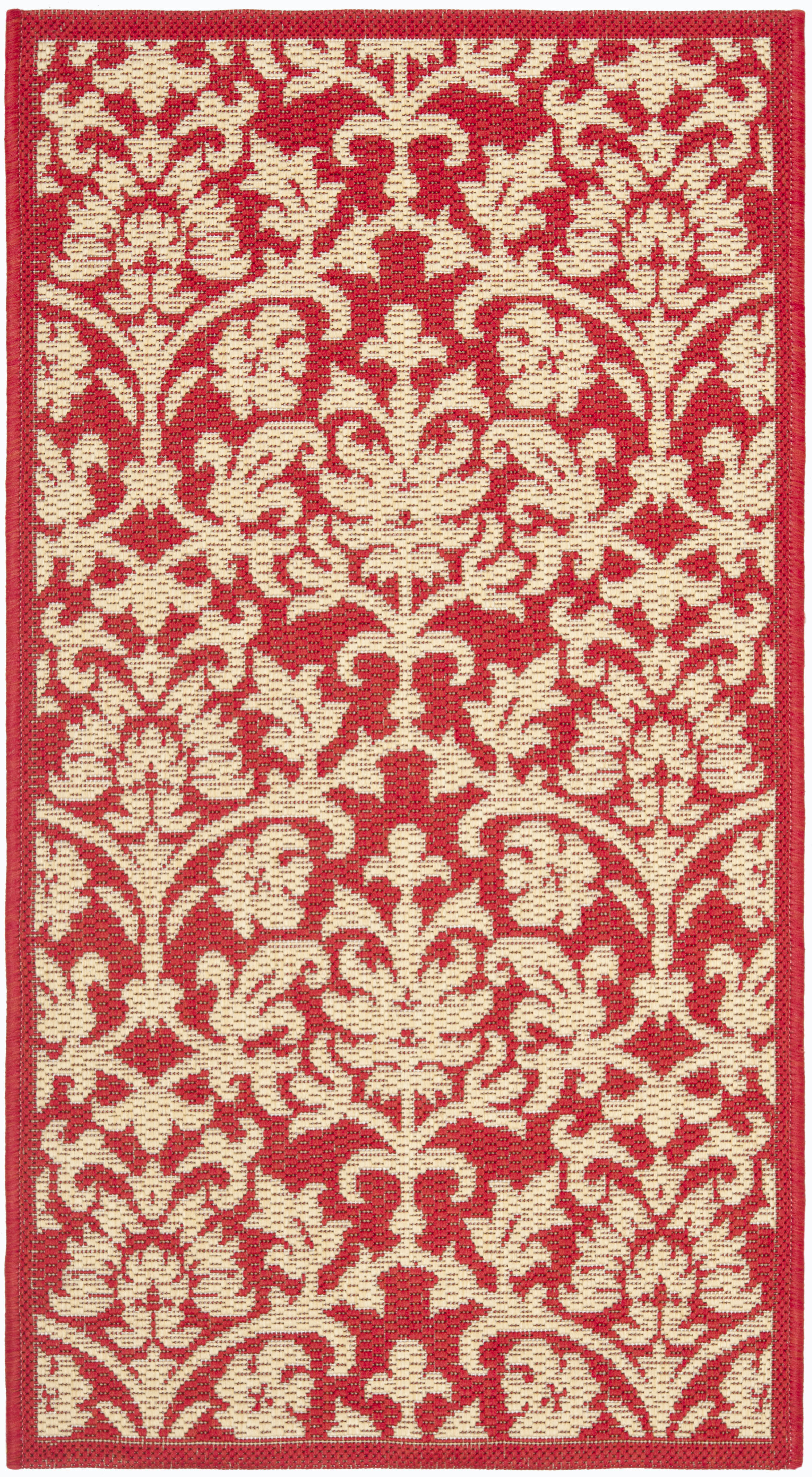 Safavieh Indoor / Outdoor Red / Natural Area Rugs – CY3416-3707