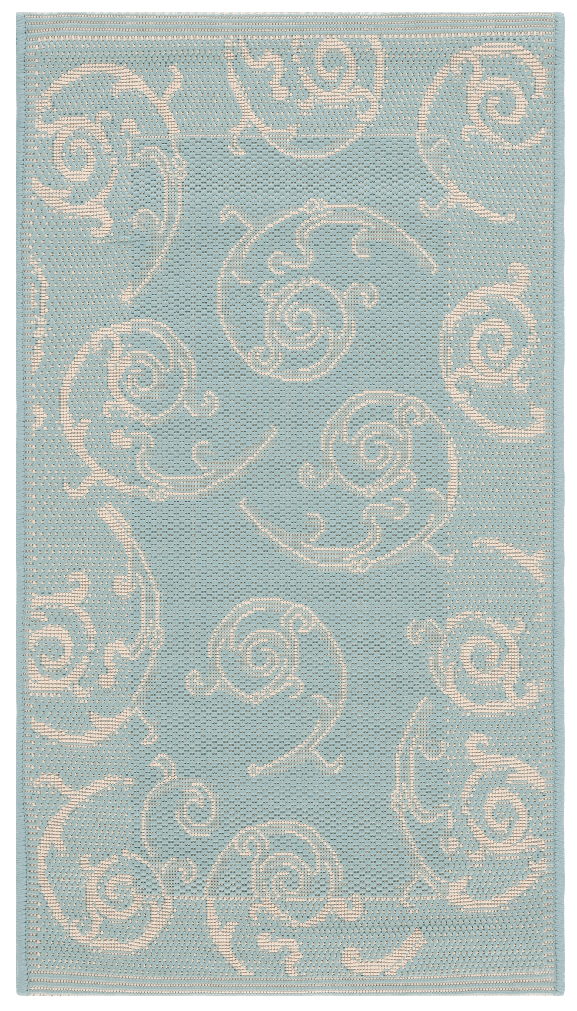 Safavieh Indoor / Outdoor Aqua / Cream Area Rugs – CY6108-25
