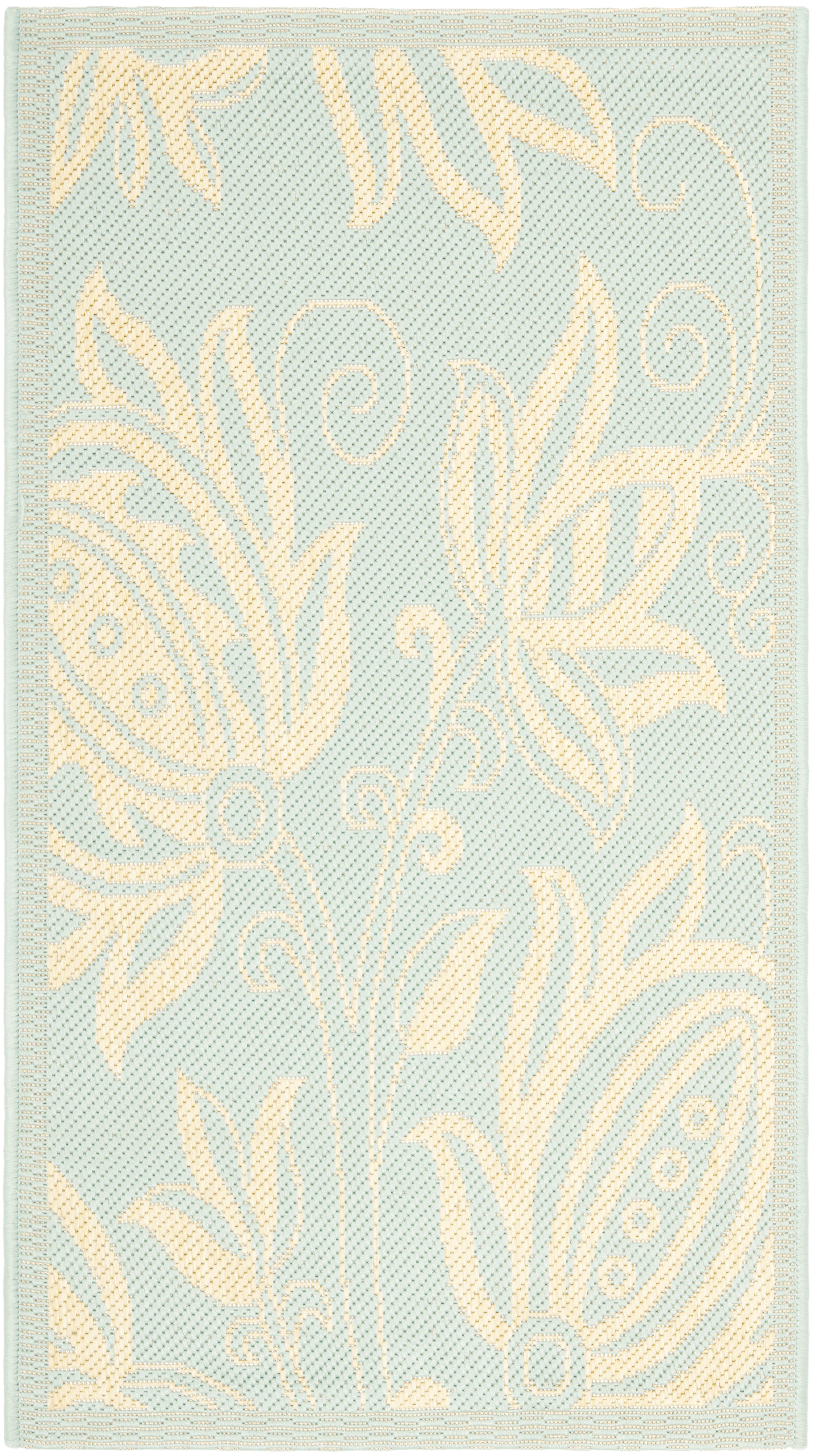 Safavieh Indoor / Outdoor Aqua / Cream Area Rugs – CY6109-25