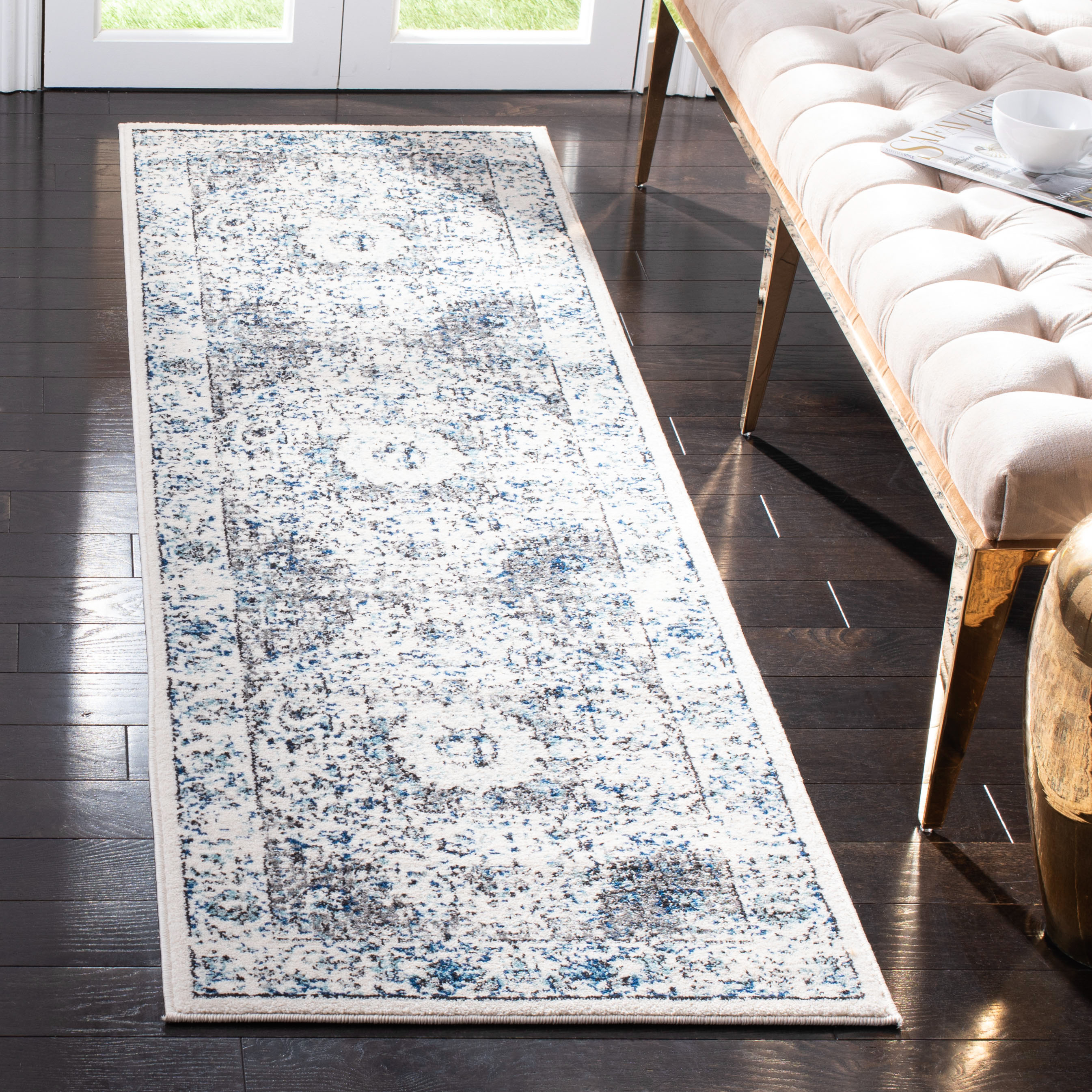 Grey / Ivory Safavieh Power Loomed Evoke Area Rugs - EVK220D - Picture 6 of 33