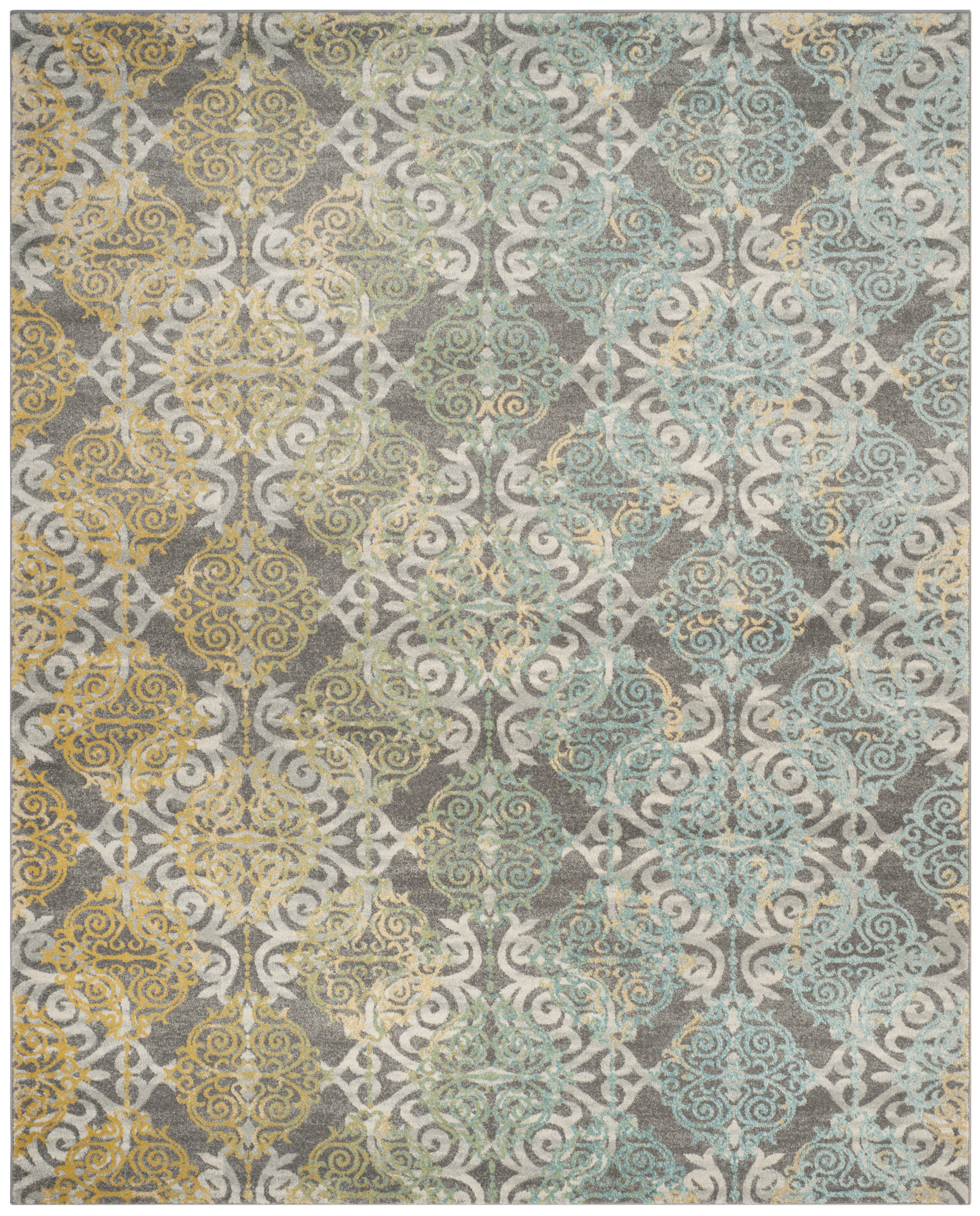Grey / Ivory Safavieh Power Loomed Evoke Area Rugs - EVK230D - Picture 25 of 27