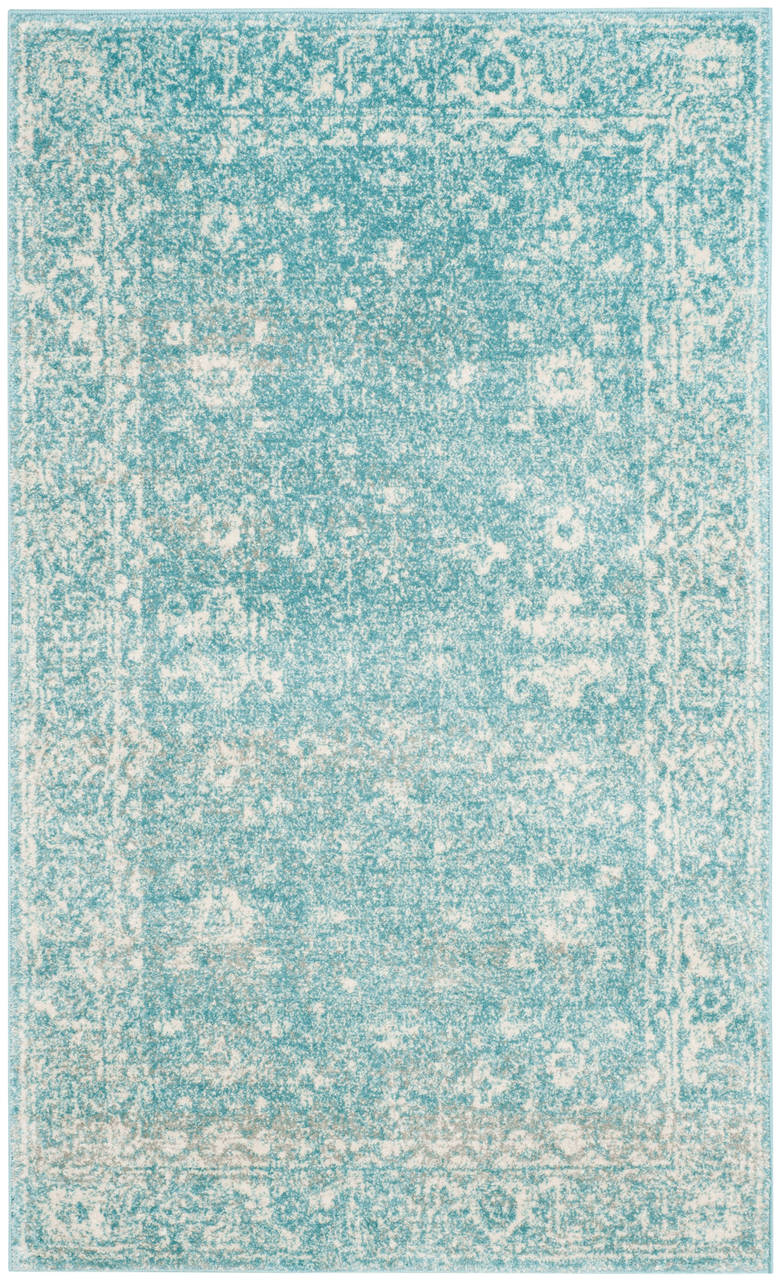 Light Blue / Ivory Safavieh Power Loomed Evoke Area Rugs - EVK270D - Picture 15 of 22