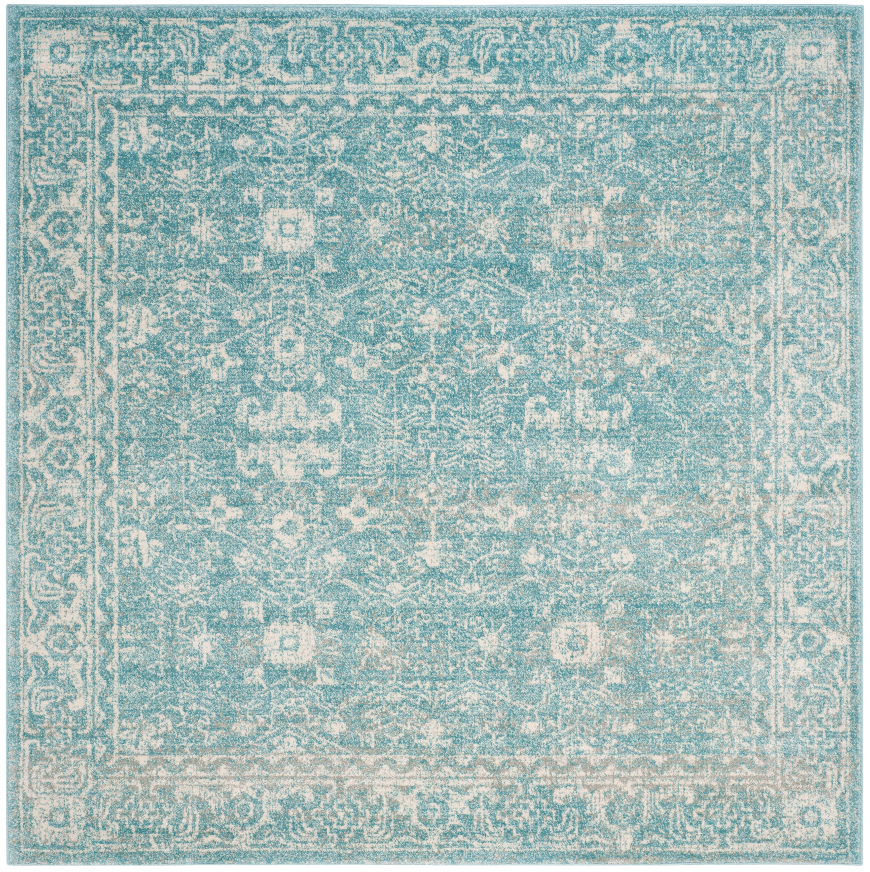 Light Blue / Ivory Safavieh Power Loomed Evoke Area Rugs - EVK270D - Picture 13 of 22