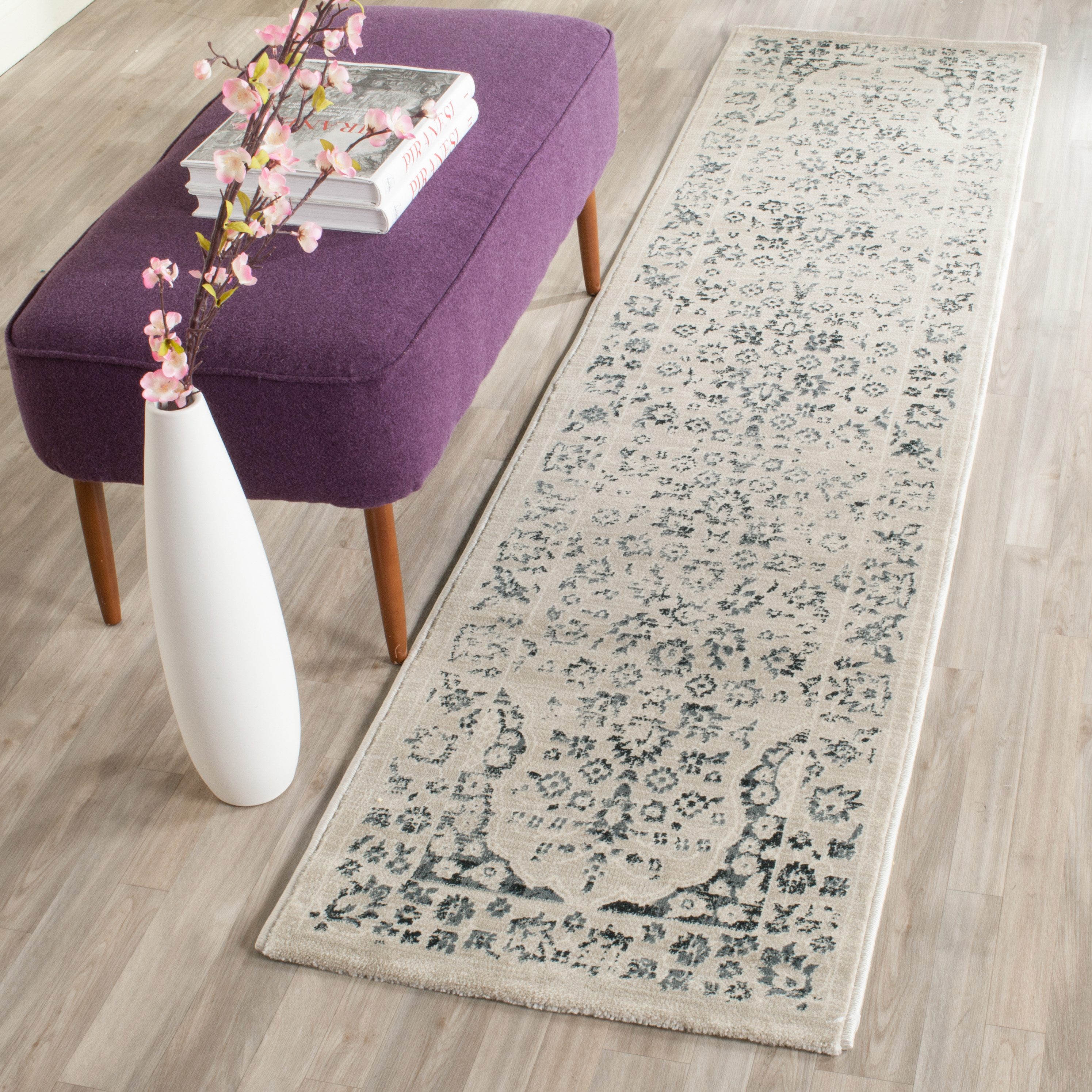 Beige / Blue Safavieh Power Loomed Evoke Area Rugs – EVK508C