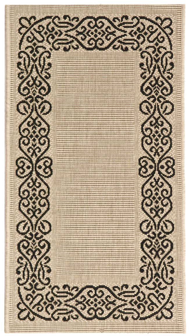 Safavieh Indoor / Outdoor Sand / Black Area Rugs – CY1588-3901